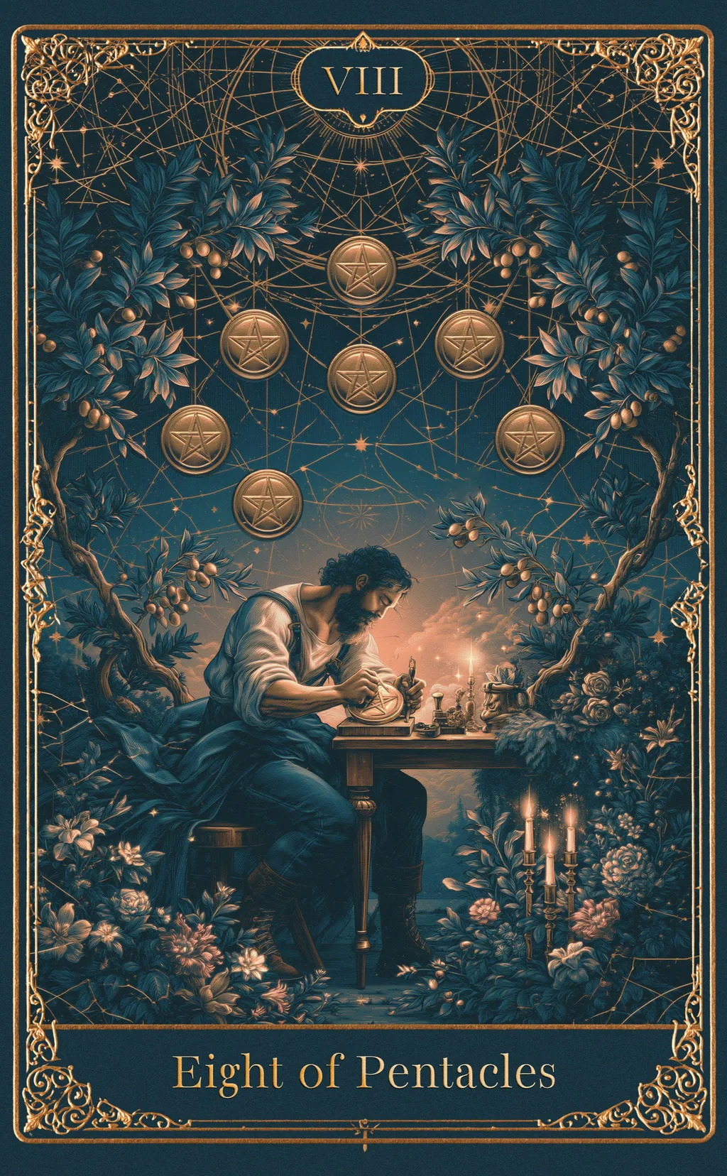 EIGHT OF PENTACLES — PENTACLES