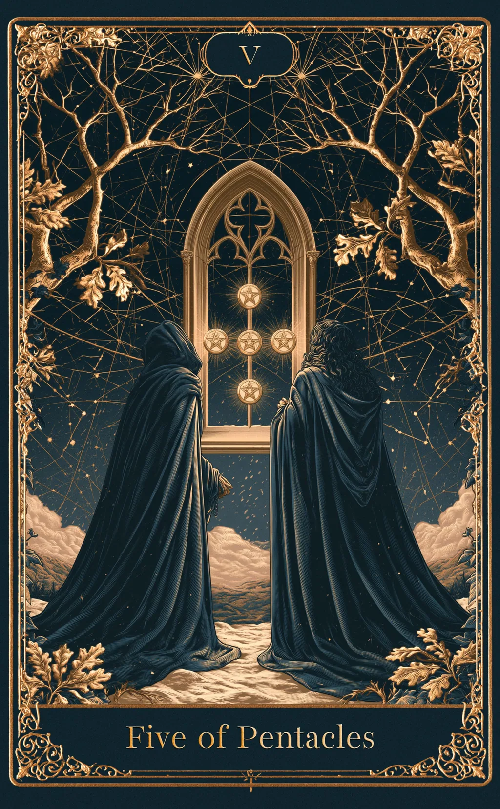 FIVE OF PENTACLES — PENTACLES