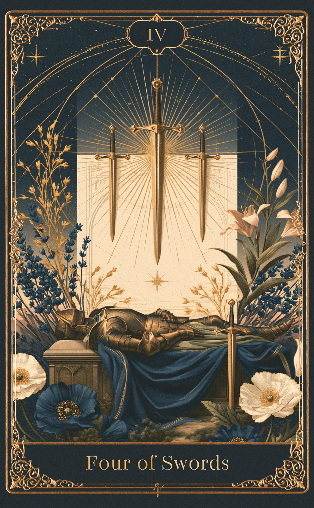 FOUR OF SWORDS — SWORDS