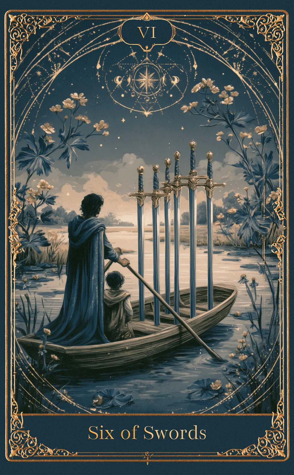 SIX OF SWORDS — SWORDS