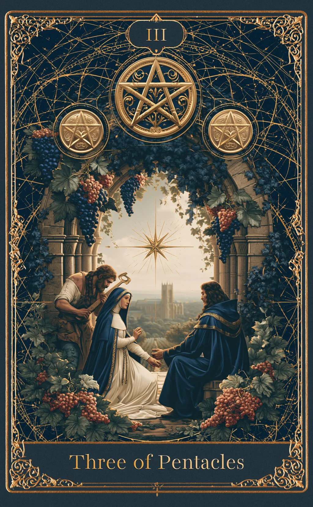 THREE OF PENTACLES — PENTACLES