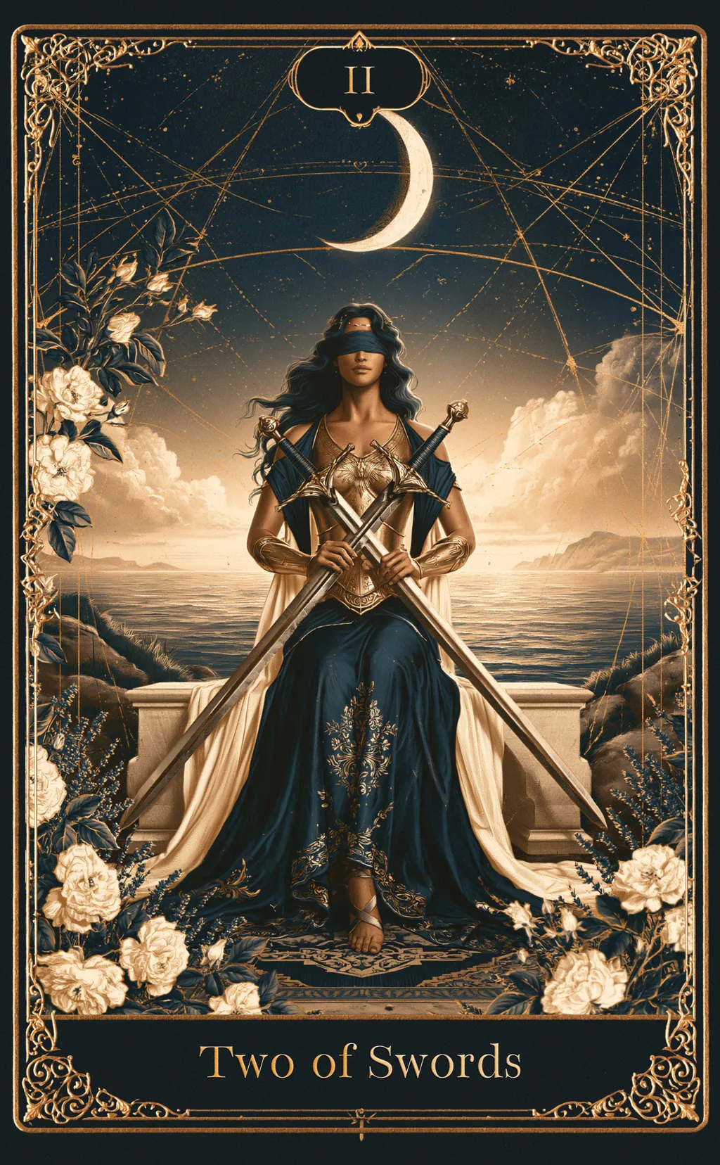 TWO OF SWORDS — SWORDS